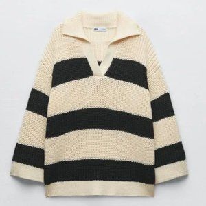 NWT Zara oversized striped knit sweater